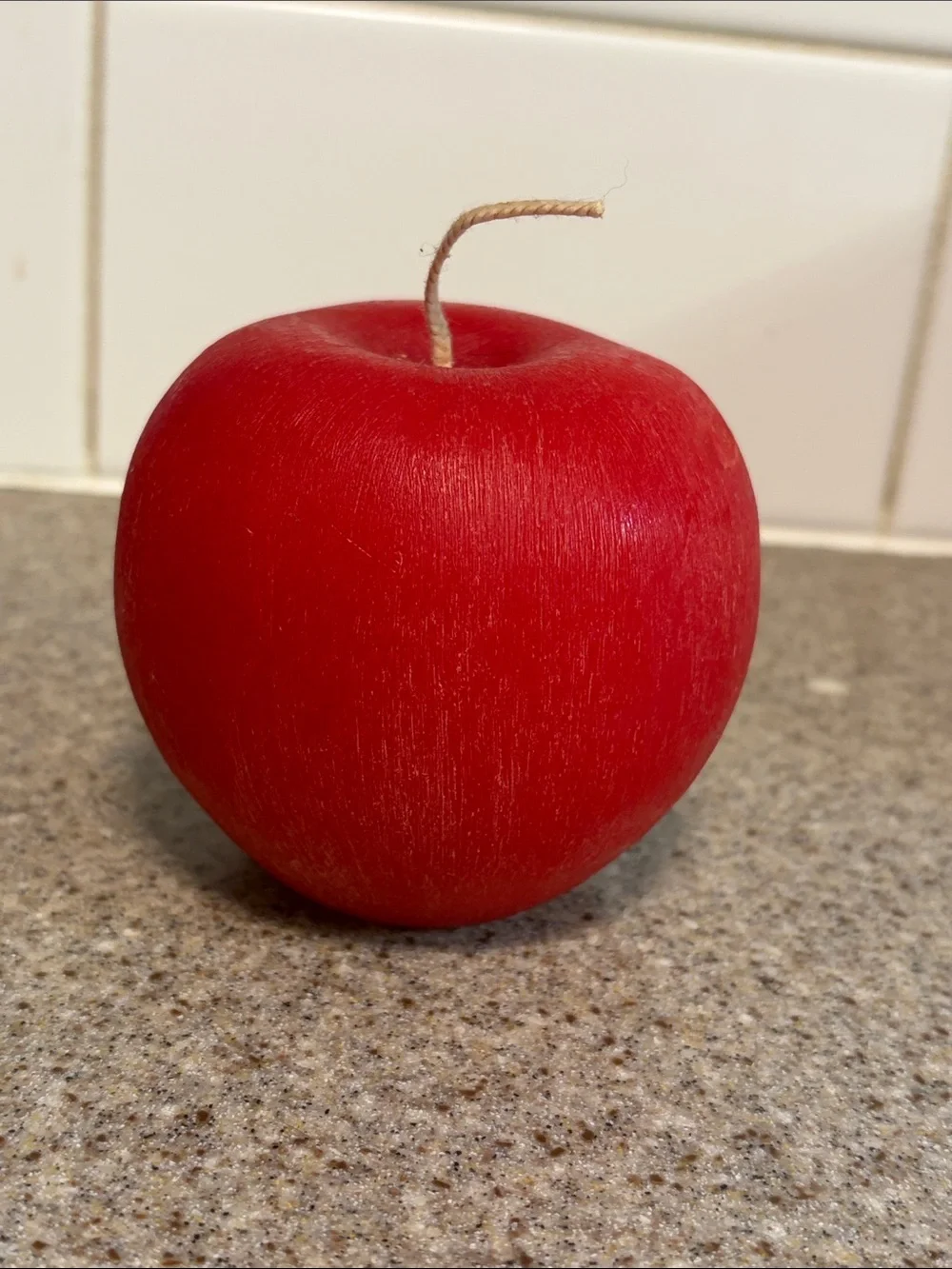 Red Apple Decorative Candle - Sculpted Fruit Accent